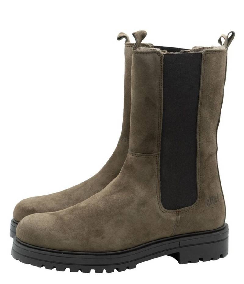 Clic Clic Stiefel Leder Damen Teens Boots 20418 Lammfellfutter Braun Schnürstiefelette von Clic