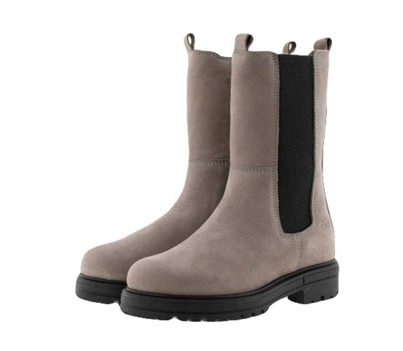 Clic Clic Stiefel Leder Damen Teens Boots 20418 Lammfellfutter Taupe Schnürstiefelette von Clic