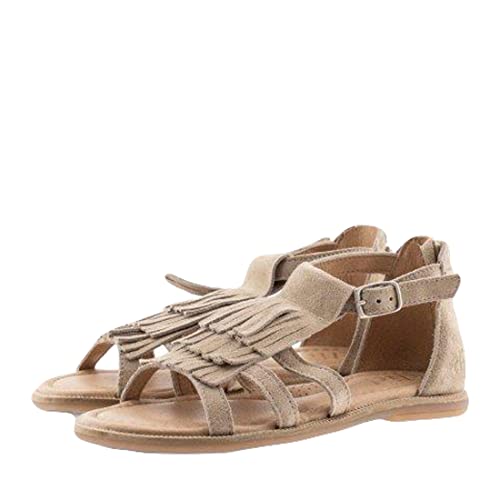 clic! Sandalen Mädchen 20689 Klett Franzen Leder Beige, Schuhgröße:EUR 40 von clic!