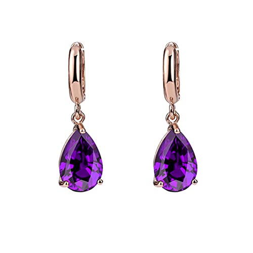 -Amethyst-Ohrringe Damenmode Tropfenförmiger lila -Ohrring-Schmuck Ohrringe Für Männer (5-A, One Size) von Clicitina