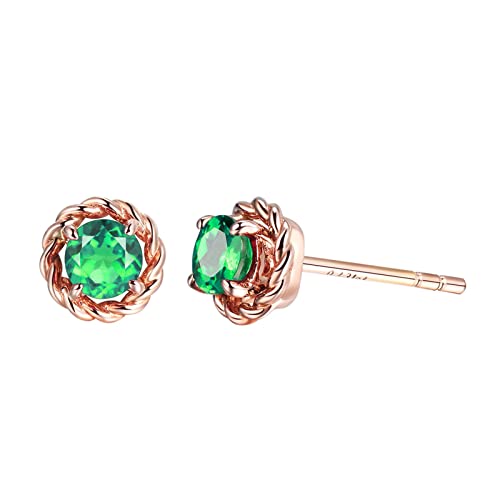 Ausgefallene Rubine Kupfer versilbert Ohrstecker Damen Ohrringe Set mit Zirkon vergoldeten Ohrringen Ohrringe Mit Gravur (Green-a, One Size) von Clicitina