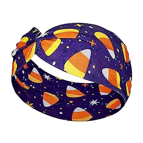 Boho-Stil Damen-Stirnband, modisches breites Stirnband, Yoga, Halloween, bedrucktes Stirnband DhH144 (Purple, One Size) von Clicitina