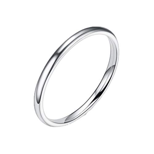 Clicitina Art- und Weisesilberner Ring-Frauen-Fester Geometrie-Ring-weiße Schmucksachen 925 Ringe O Ringe Messing (c-Silver, 10号) von Clicitina