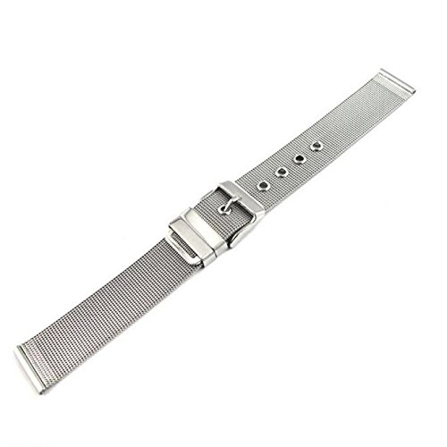 Clicitina Band Wrist Bracelets Strap Fashion Steel Watch Edelstahl 18mm Armbanduhrbänder JS306 (Silver-B, One Size) von Clicitina