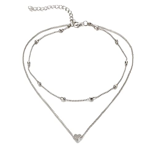 Clicitina Freundschaftskette 2 Best Friend Halskette Geschenke für Mädchen Frauen Freunde Geschenke Lange Ketten Silber (Silver-2, One Size) von Clicitina