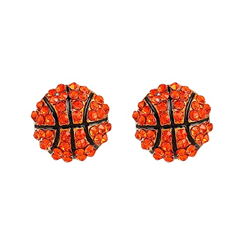 Clicitina Für Spieler, Geschenk, Spielkorb, Teamtasche, Basketballball, Senioren, Ohrringe, Mama, Geschenke, Papa, Ideen, Ohrringe für Mädchen, Strass-Ohrstecker Ohrringe Armband Set (B-A, One Size) von Clicitina