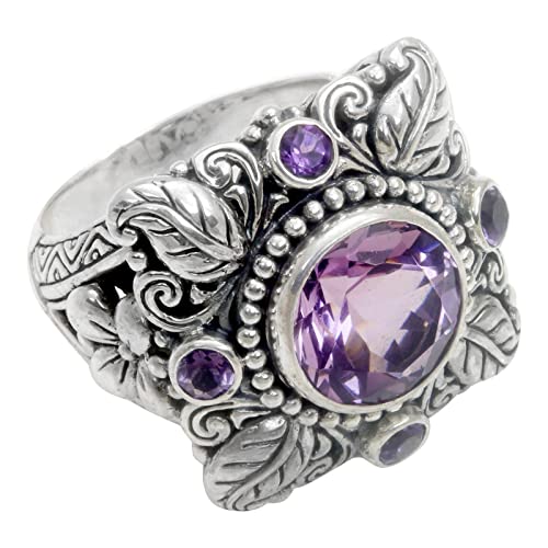 Clicitina Funkelnder Amethyst-Ring für Frauen Versprechensring Zirkonia-Ringe Verlobungsringe Mih391 (Purple, 8) von Clicitina