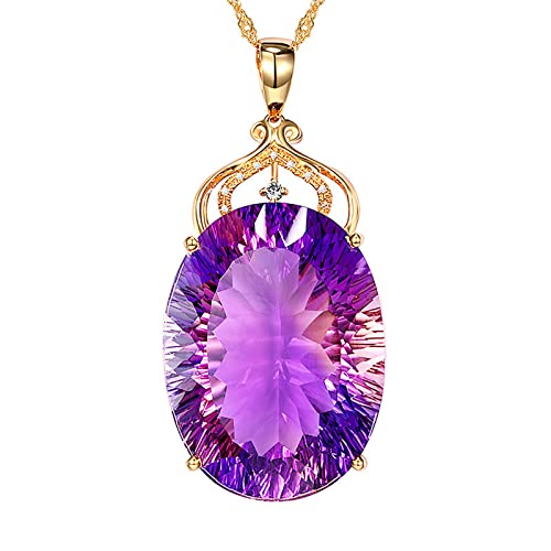 Clicitina Geschenk Halskette Damen Amethyst Halskette Anhänger Mode Urlaub Edelstein Halsketten & Anhänger VH741 (b-Purple, One Size) von Clicitina