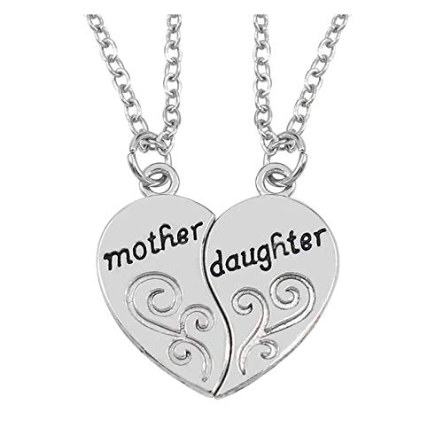 Clicitina Geschenke Liebe für Mutter Kette Geschenke Muttertag Frauen Tochter Herz Mom Halsketten Ritzel GL129 (2-Silver, One Size) von Clicitina