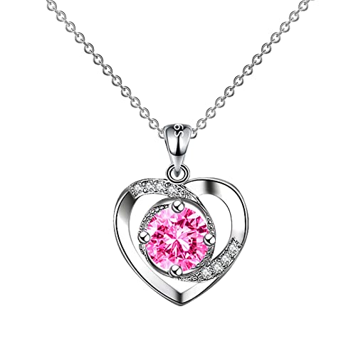 Clicitina -Halsketten-Frau, die schillernden -Anhänger schlägt -Anhänger-Frau Schmuck Halskette Damen (Pink, One Size) von Clicitina