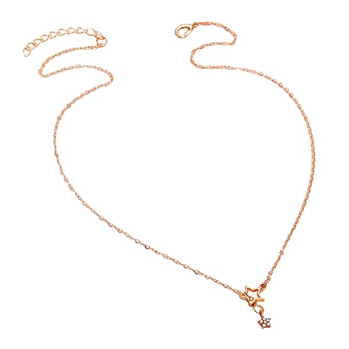 Clicitina Halsketten und zierliche Stern-Anhänger für Frauen, einfach, Choker, Mädchen, Silber, Ausschnitt, Kette, Halskette, Stern-Halsketten und Anhänger Enge Halskette (Gold, One Size) von Clicitina