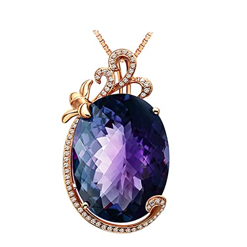 Clicitina Heiße Halskette für Frauen-Kristallspitzen-Halsketten-Herz, das Anhänger-Qualitäts-Halsketten u. Anhänger verkauft Ketten Fädeln (Purple-B, One Size) von Clicitina