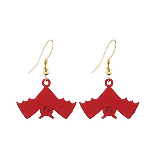 Clicitina Ketten Ohrringe Halloween-Ohrringe Perlenkürbis-Ohrringe für Frauen, handgefertigt, Perlentropfen, Ohrstecker, Kostüm, Party, Schmuck, Geschenke (Red, One Size) von Clicitina