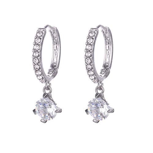 Clicitina Koreanische Ohrringe Tag Modeschmuck Valentinstag Luxusgeschenk Vollversion Ohrringe Ohrringe Für Mädchen (Silver-B, One Size) von Clicitina