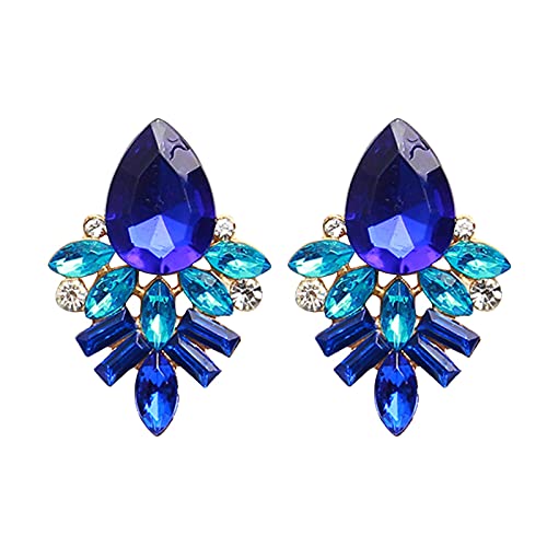 Clicitina Legierungs-Tropfen-Ohrring-Ohr-Frauen-Dame Crystal Rhinestone-Art- und Weiseohrringe Ohrringe Libelle (Blue #1, One Size) von Clicitina