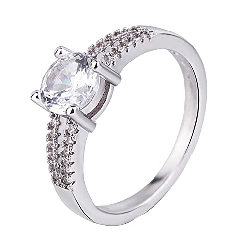 Clicitina Micro Set Zirkon Ring für Frauen Modeschmuck beliebte Accessoires Frau Sommer Ringe (c-White, 10) von Clicitina