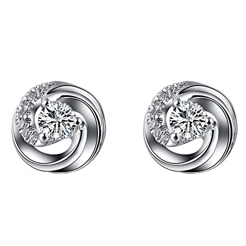 Clicitina Ohrringe Farben Platinüberzug rotierende Liebe Ohrstecker kreative Ohrringe Temperament Licht Luxus Creolen Schmuck für Frauen und Mädchen (Silver, One Size) von Clicitina