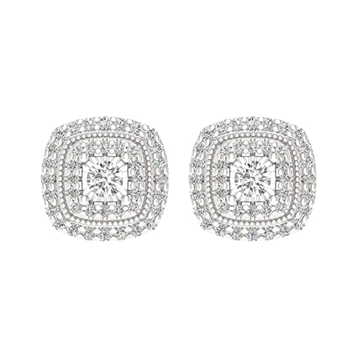 Clicitina Ohrringe Frau Vintage quadratische -Ohrringe für Teenager-Mädchen minimalistische Piercing-Ohrstecker Trendige Ohrringe (Silver, One Size) von Clicitina