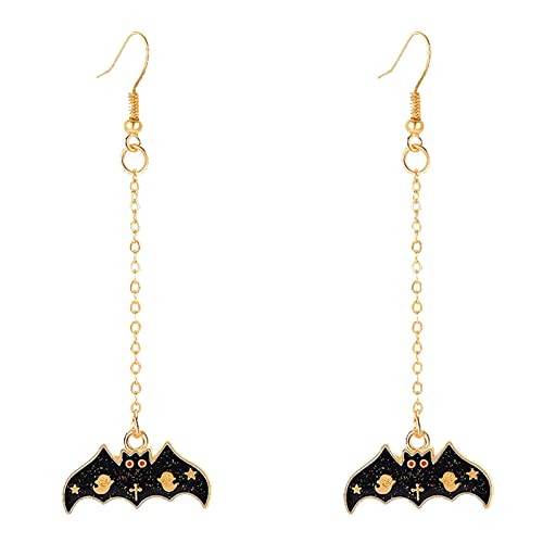 Clicitina Ohrringe Handschellen 1 Paar Halloween-Ohrringe Damen-Halloween-Themen-Ohrstecker-Set Halloween-Anhänger-Ohrringe Kürbis-Katze-Ohrstecker Herren-Spide-Fledermaus-Ohrringe (A, One Size) von Clicitina