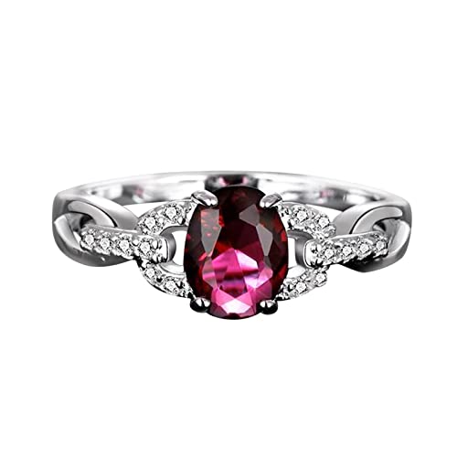 Clicitina Perfekt Diamanten-Zirkon-Ringe für Frauen für Frauen Größe 5 Reifrock cm Umfang 3 Ringe (Hot Pink-A, 7) von Clicitina