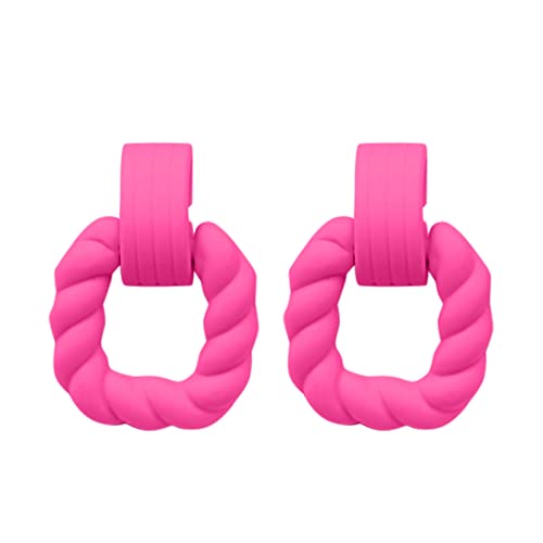 Clicitina Rechteckige Ohrringe für Frauen Quadratische Acrylohrringe Geometrische Statement-Ohrringe Antik Ohrringe Silber (Hot Pink-2, One Size) von Clicitina