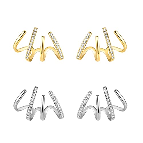 Clicitina Reine Farbe Ohrringe Ohrstecker Für Frauen Teenager Mädchen Minimalistische Manschette Piercing Ohrstecker Wickeln Trendige Ohrringe Ohrringe Melone (A-Multicolor, One Size) von Clicitina