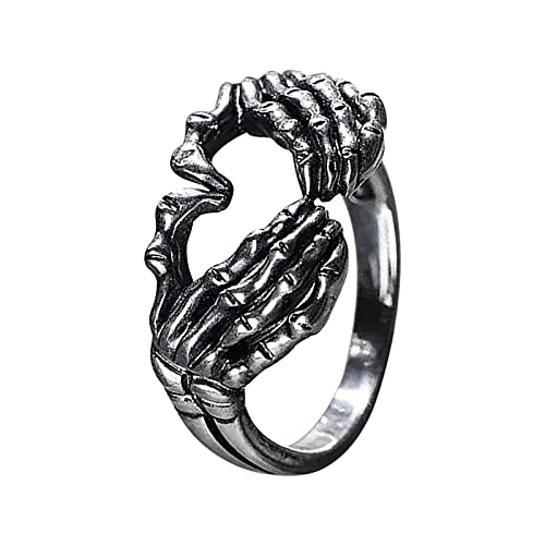 Clicitina Ring Gesture Skeleton Retro Your American Europeanand Love Hand Charm Show Rings Ohrringe Kinder (3-as Show, 10) von Clicitina