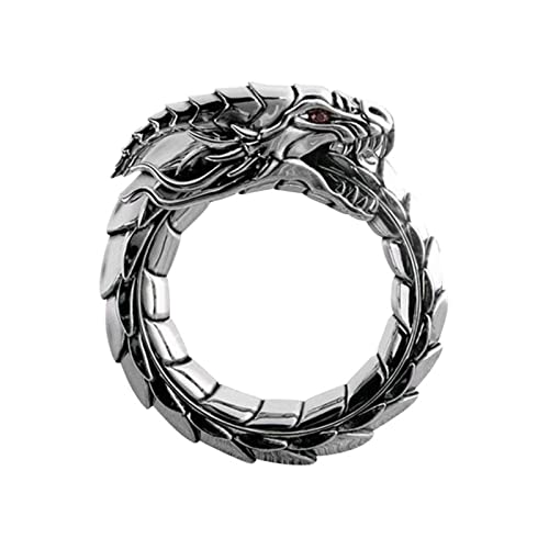 Clicitina RingDiamond Pfau Ring Ring Ring Legendäre Form Pfau Diamantring Leichter Drachenring Ring Geschenk -kle Großer Nidhogg Ring Ring Ringe Silber Ringe Herren (e-E, One Size) von Clicitina