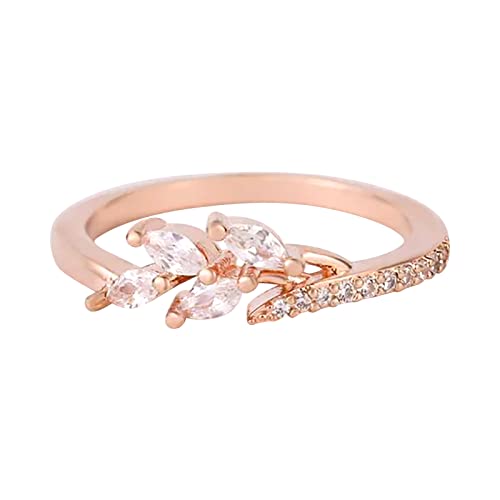 Clicitina Schöne Schmuckringe Liebesringe Damen Fretting Bead Ringe Damenmode Stil Öffnung Verstellbarer Schmuck Trauringe Valentinstag JS196 (B-Rose Gold, 11) von Clicitina