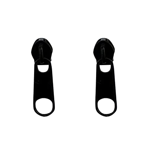 Clicitina Sommer Farbe Reißverschluss Schnalle Ohrstecker Persönlichkeit Weiche Mädchen Ohrclip Edelstahl Reißverschluss Ohrstecker Ohrringe Mond (B-Black, One Size) von Clicitina