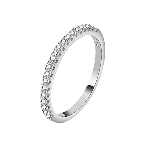 Clicitina Spezielles Design Hochrangiger einzelner Diamantring für Frauen und Mädchen Mode einfacher Zirkonring einfacher Persönlichkeitscharakter Zirkonkronenring CM293 (Silver-a, 6) von Clicitina