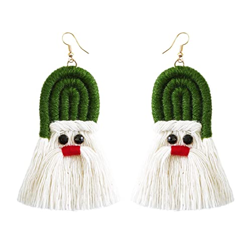 Clicitina Weihnachtsohrringe für Frauen Weihnachtsohrstecker Weihnachtsbäume Glocken Schneeflocken Ohrringe für Mädchen Thanksgiving Weihnachten Urlaub Schmuck CM260 (b-Green, One Size) von Clicitina