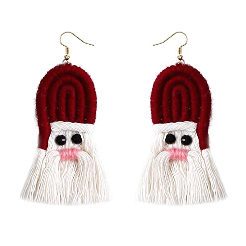 Clicitina Weihnachtsohrringe für Frauen Weihnachtsohrstecker Weihnachtsbäume Glocken Schneeflocken Ohrringe für Mädchen Thanksgiving Weihnachten Urlaub Schmuck ene Ohrringe Echt (Red, One Size) von Clicitina