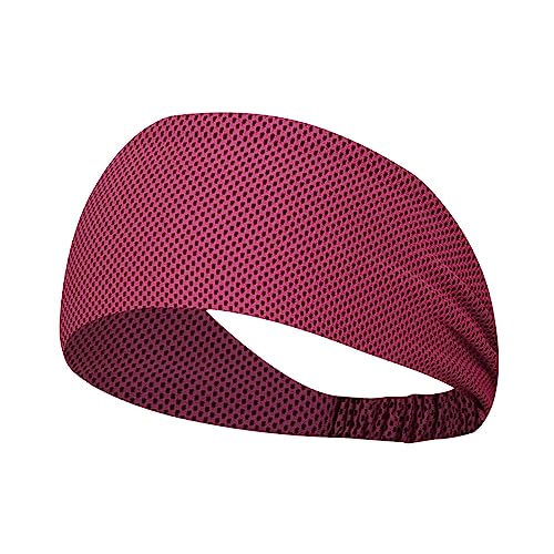 Damen-Haargummi-Stirnband, einfarbiges Haarband, Outdoor-Sport, schweißabsorbierendes Haargummi-Stirnband DhH143 (Hot Pink, One Size) von Clicitina