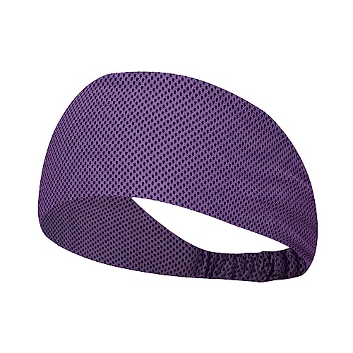 Damen-Haargummi-Stirnband, einfarbiges Haarband, Outdoor-Sport, schweißabsorbierendes Haargummi-Stirnband DhH143 (Purple, One Size) von Clicitina