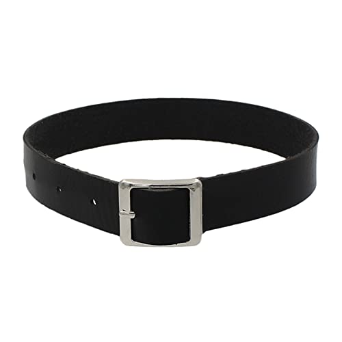 Frauen PU-Leder-Halskette Halsband Punk-Stil Halsband Choker-Halskette europäischen und Retro-Punk-Rock-Leder-Kragen-Kragen mit Schlüsselbein-Halskette Damen Ketten Edelstahl (Black, One Size) von Clicitina