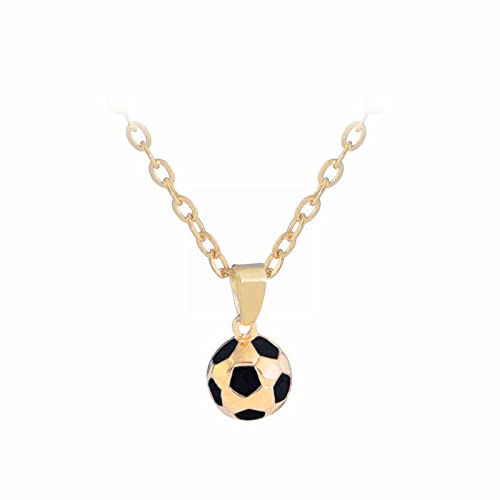 Fußbälle Halskette für Männer und Frauen Sport Fußball Charm Anhänger Chokerkette Fußball Sportschmuck Persönlichkeit Fußball Halskette Kreativer Fußball Anhänger Ketten Buchstaben (Gold, One Size) von Clicitina