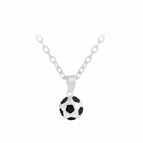 Fußbälle Halskette für Männer und Frauen Sport Fußball Charm Anhänger Chokerkette Fußball Sportschmuck Persönlichkeit Fußball Halskette Kreativer Fußball Anhänger Ketten Buchstaben (Silver, One Size) von Clicitina