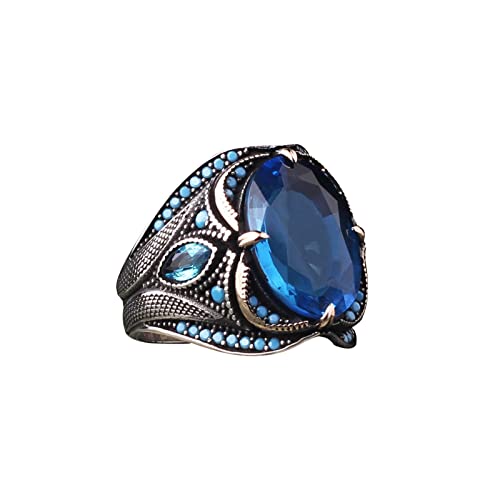 Gravierter Vintage-Ring für Männer und Frauen Modeschmuck Beliebte Accessoires Ringe 25 cm (Silver, 12) von Clicitina