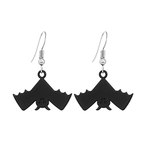 Ketten Ohrringe Halloween-Ohrringe Perlenkürbis-Ohrringe für Frauen, handgefertigt, Perlentropfen, Ohrstecker, Kostüm, Party, Schmuck, Geschenke (Black, One Size) von Clicitina