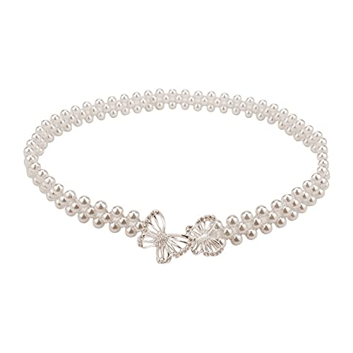 Männer Halskette Ring Strass Dekorative Perlen Taille Vielseitiges Blumenkleid Diamantkette Mode Perlengürtel Körperkette (7-B, One Size) von Clicitina