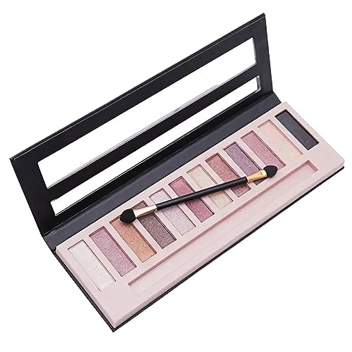 Mehrfarbiger Lidschatten-Lidschatten, Perlglanz-Make-up-Scheibe, 12-Farben-Lidschatten-Scheibe, Europa- und Amerika-Lidschatten EEs777 (B, One Size) von Clicitina