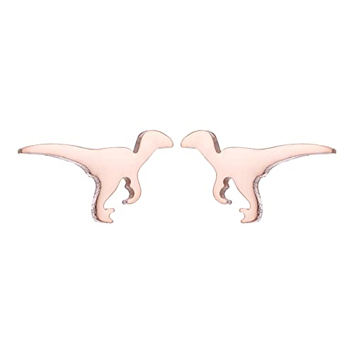 Mode Dinosaurier Edelstahl Kleine Tier Ohrringe Persönlichkeit Einfache Ohrringe Edelstahl Ohrringe Halloween Dinosaurier Form Ohrstecker Für Frauen Ohrringe Für Männer Echt Silber (Pink, One Size) von Clicitina