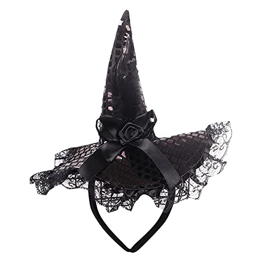 Spitze Pailletten Show Stirnband Stirnband Halloween Hut Hexentanz Maskerade Stirnband SWw781 (Black, One Size) von Clicitina