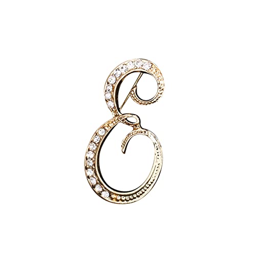 Temperamentvolle Art und Weise edle 26 Initiale Strass Brosche für Frauen A z 26 Alphabet Initiale brooche für Junge Mädchen Blogger Fashion Schleifenbrosche Damen Brosche ... (A-E, One Size) von Clicitina