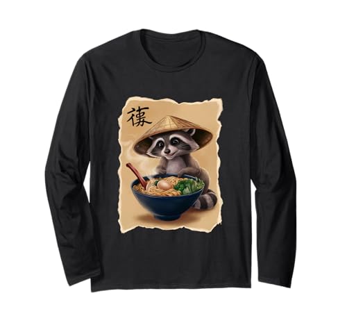 Waschbär Männer Frau Kawaii Essen Ramen Japanischer Waschbär Langarmshirt Waschbär Männer Frau Kawaii Essen Ramen Japanischer Waschbär Langarmshirt von Click For Aesthetic Anime Japanese Noodles Designs