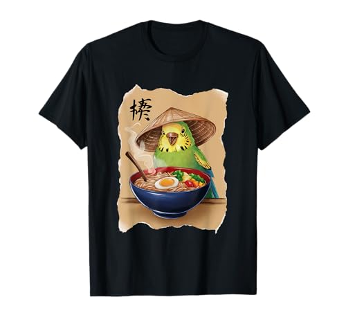 Wellensittich Männer Frauen Kawaii Essen Ramen Japanischer Wellensittich T-Shirt von Click For Aesthetic Anime Japanese Noodles Designs