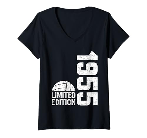 Damen 1955 Geburtstag Volleyball Limitierte Auflage Geboren 1955 T-Shirt mit V-Ausschnitt Damen 1955 Geburtstag Volleyball Limitierte Auflage Geboren 1955 T-Shirt mit V-Ausschnitt von Click Here for More Volleyball Birthday Apparel