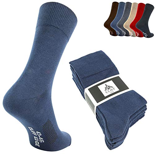 Cliff Edge atmungsaktive PREMIUM Business-Socken Herrensocken kein Schwitzen dank Bester Qualität (47-50, Navy Blue - 10 Paar) von Cliff Edge