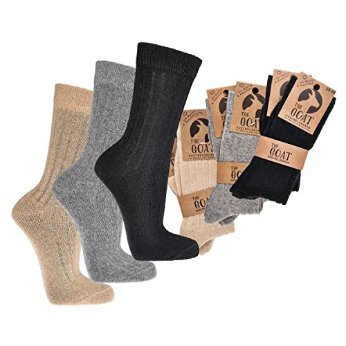 Cliff Edge 6 Paar weiche Socken mit Merino-Wolle und Kaschmir für Damen und Herren (35-38, Schwarz) von Cliff Edge